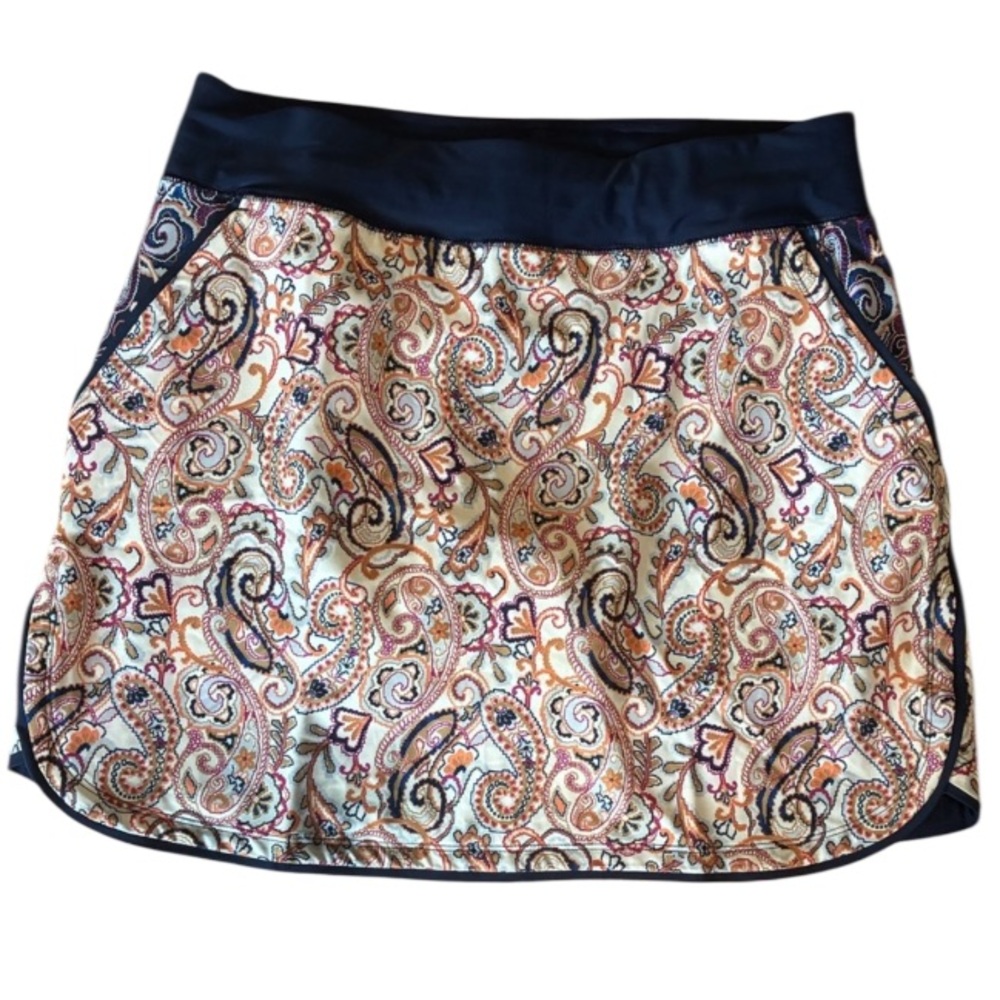 NEW Lands End Paisley Patterned swim skort size 10